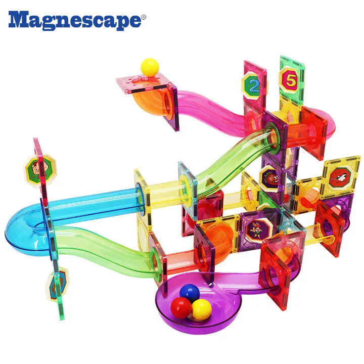 بلاط تشغيل مغناطيسي Magnescape الأكثر مبيعًا ، رخام مغناطيسي يعمل ألعاب تعليمية مغناطيسية . Best Selling Magnescape Magnetic Running Tiles,