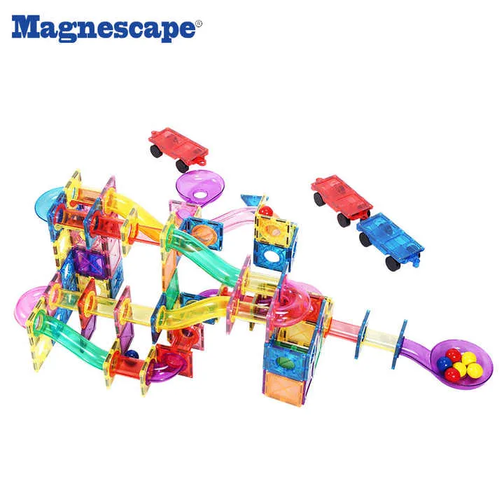 بلاط تشغيل مغناطيسي Magnescape الأكثر مبيعًا ، رخام مغناطيسي يعمل ألعاب تعليمية مغناطيسية . Best Selling Magnescape Magnetic Running Tiles,