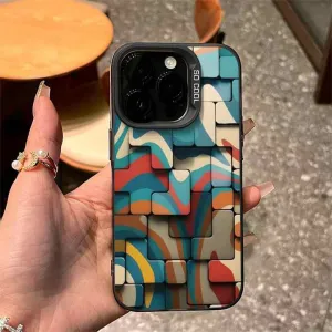 جراب هاتف بتصميم مكعبات بناء ملونة شائع . Popular Colorful Building Blocks Design Phone Case