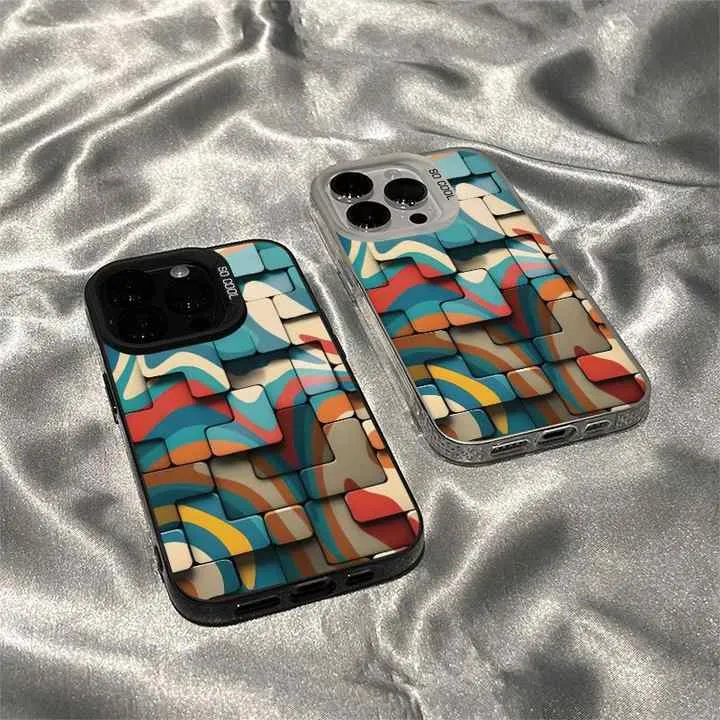 جراب هاتف بتصميم مكعبات بناء ملونة شائع . Popular Colorful Building Blocks Design Phone Case