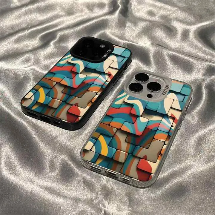 جراب هاتف بتصميم مكعبات بناء ملونة شائع . Popular Colorful Building Blocks Design Phone Case