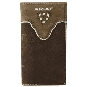 Ariat Distressed Brown Shield Inlay Rodeo Bi-Fold Wallet A3531244