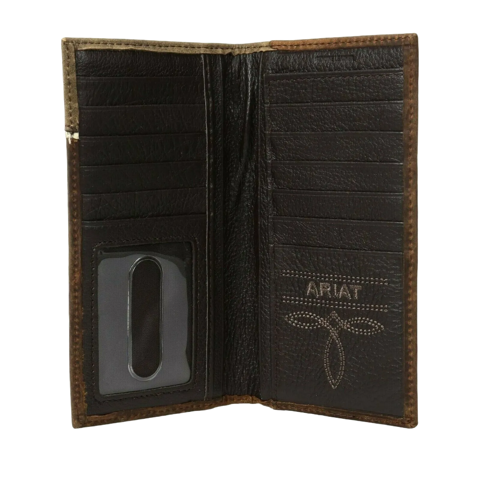Ariat Distressed Brown Shield Inlay Rodeo Bi-Fold Wallet A3531244