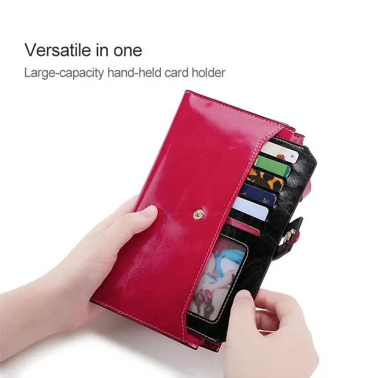 Detachable Card Holder Women Leather Wallet - Blue Rfid