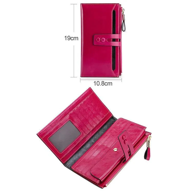 Detachable Card Holder Women Leather Wallet - Blue Rfid