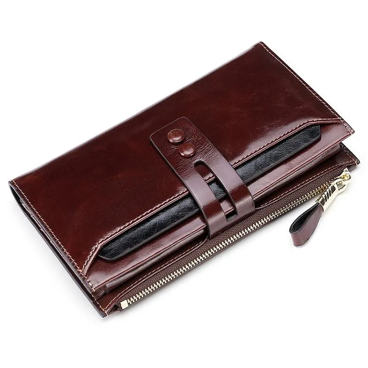 Detachable Card Holder Women Leather Wallet - Blue Rfid