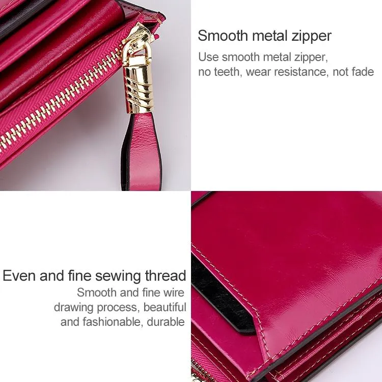 Detachable Card Holder Women Leather Wallet - Blue Rfid