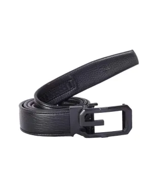 G buckle Black Leather Belt