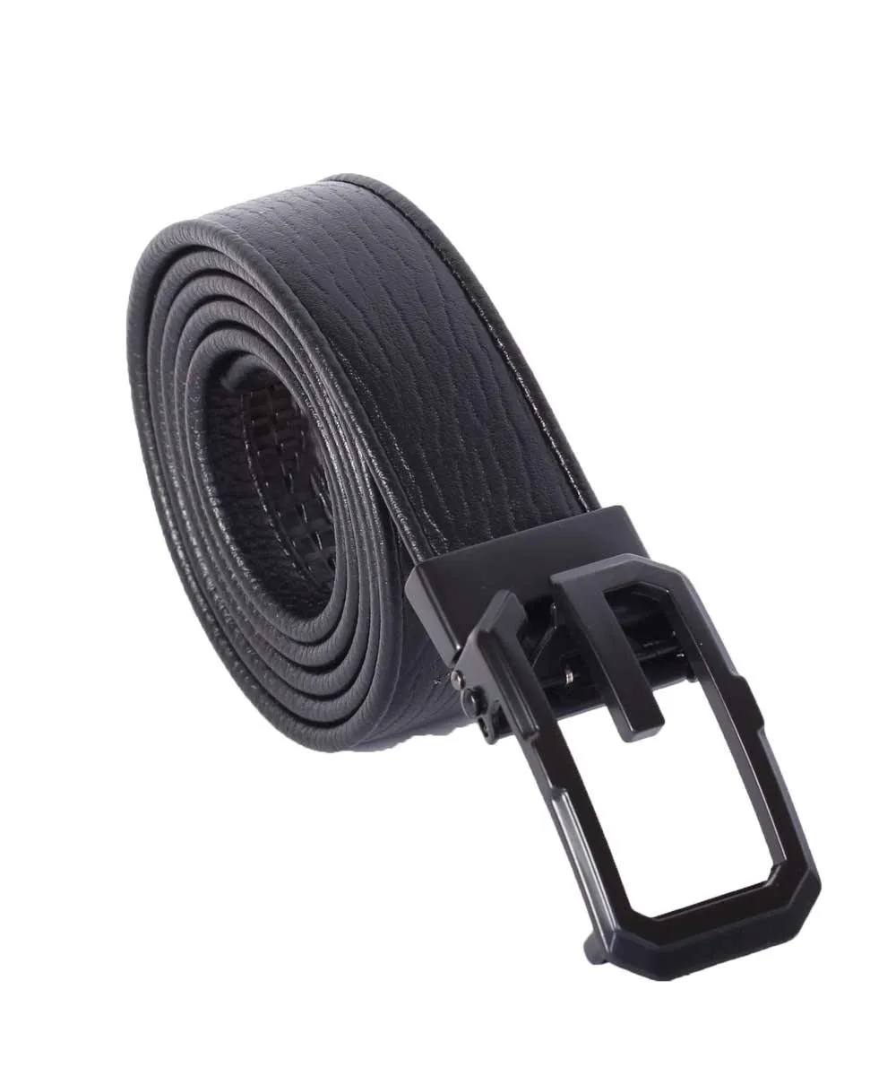 G buckle Black Leather Belt