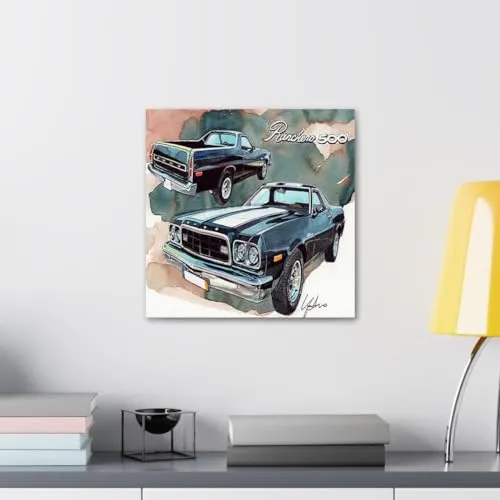GADGETS WRAP Canvas Gallery Wrap Framed for Home Office Studio Living Room Decoration (10x10inch) - Ford Ranchero