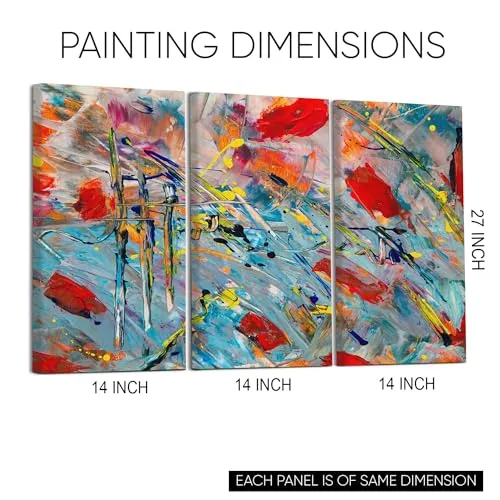 GADGETS WRAP Canvas Gallery Wrap Framed for Home Office Studio Living Room Decoration (3Part, 14x27inch Each) - Journey Through Time Abstract