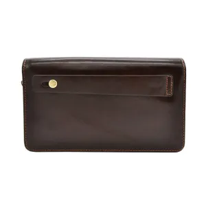 GENODERN Double Zipper Men Wallets with Phone Bag Vintage Genuine Leather Clutch Wallet Male Purses Large Capacity Men's Wallets