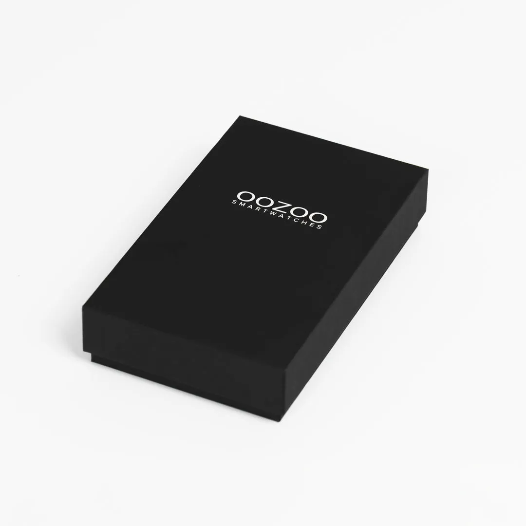 Gold coloured OOZOO smartwatch with raspberry pink rubber strap - Q00320