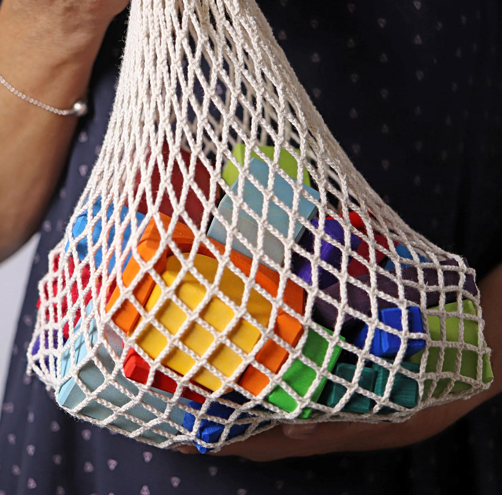 Grimm's 30 Colored Geo Blocks (in a bag)