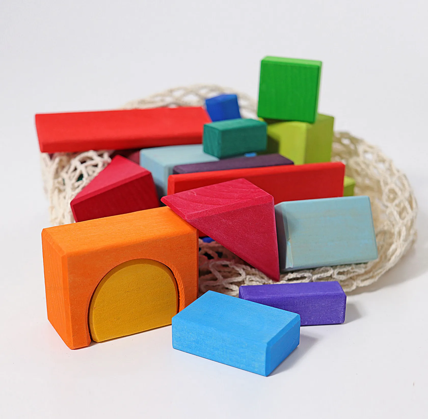 Grimm's 30 Colored Geo Blocks (in a bag)