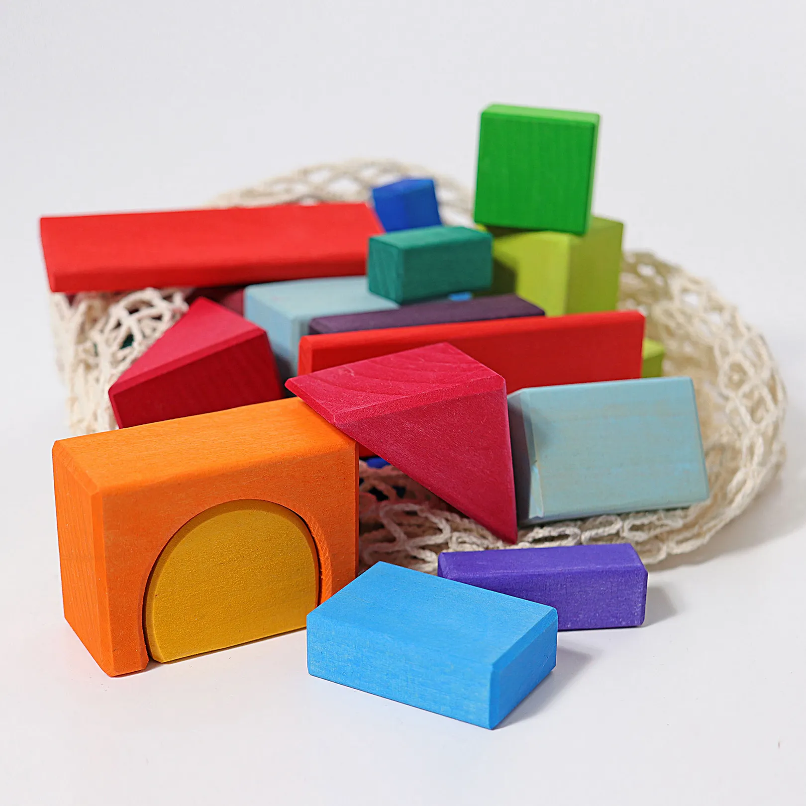 Grimm's 30 Colored Geo Blocks (in a bag)