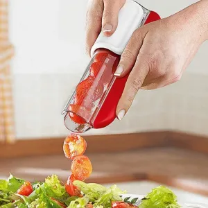 Manual Tomato Grape Cherry Slicer Short Eyecatching Fruit Vegetable Salad Tool Kitchen Gadget Progressive Zip Slicer