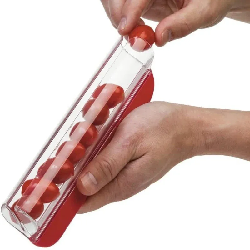 Manual Tomato Grape Cherry Slicer Short Eyecatching Fruit Vegetable Salad Tool Kitchen Gadget Progressive Zip Slicer