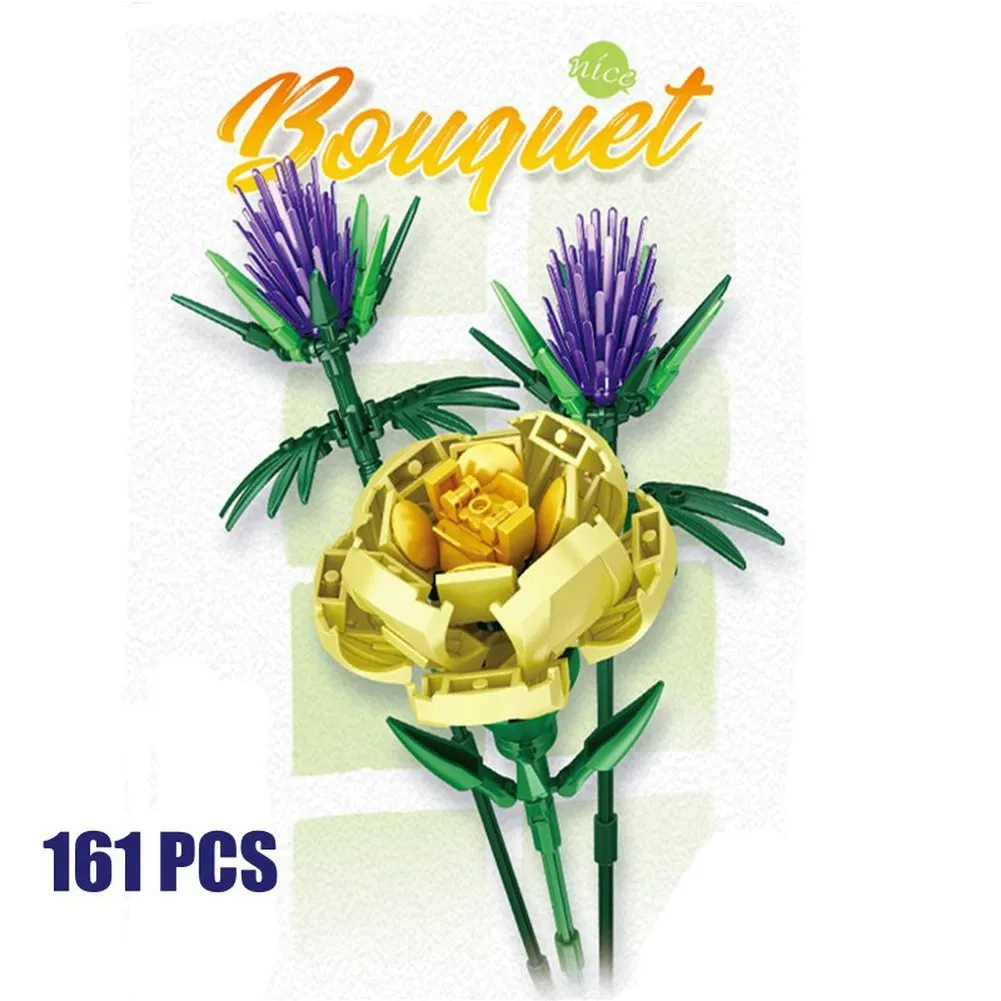MOC  Compatible  Flower 10289 Bird of Paradise Bouquet Rose Building Block Bricks Toy DIY Potted Illustration Holiday Girlfriend