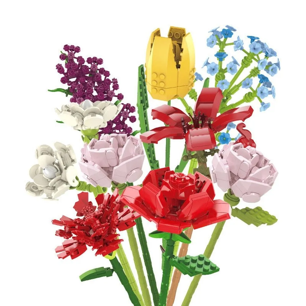 MOC  Compatible  Flower 10289 Bird of Paradise Bouquet Rose Building Block Bricks Toy DIY Potted Illustration Holiday Girlfriend