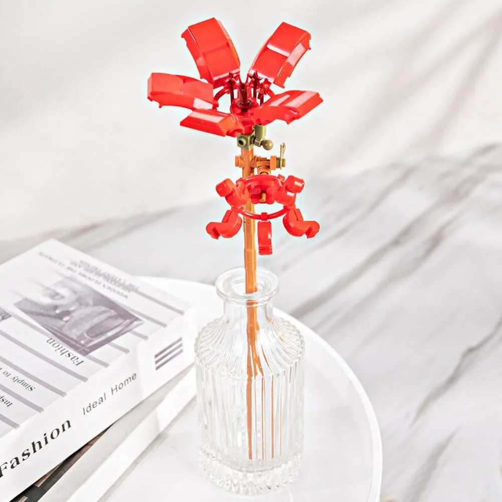 MOC  Compatible  Flower 10289 Bird of Paradise Bouquet Rose Building Block Bricks Toy DIY Potted Illustration Holiday Girlfriend