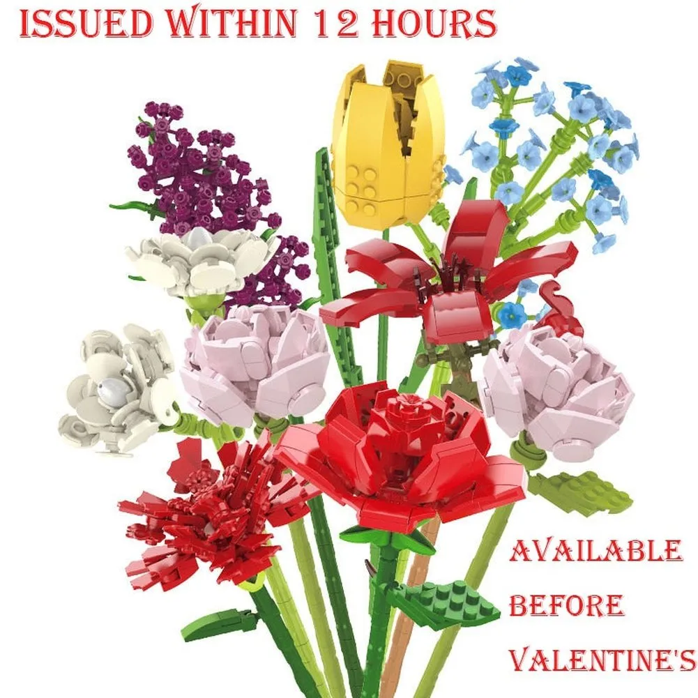 MOC  Compatible  Flower 10289 Bird of Paradise Bouquet Rose Building Block Bricks Toy DIY Potted Illustration Holiday Girlfriend