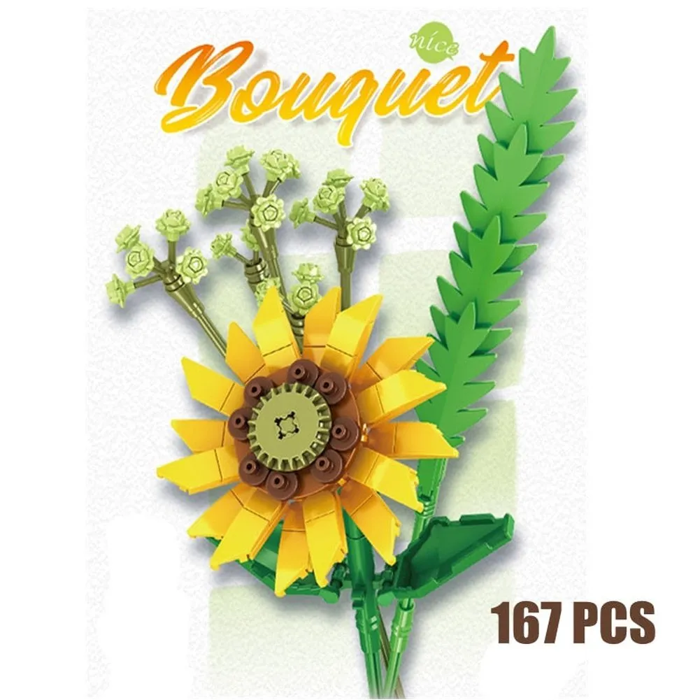 MOC  Compatible  Flower 10289 Bird of Paradise Bouquet Rose Building Block Bricks Toy DIY Potted Illustration Holiday Girlfriend