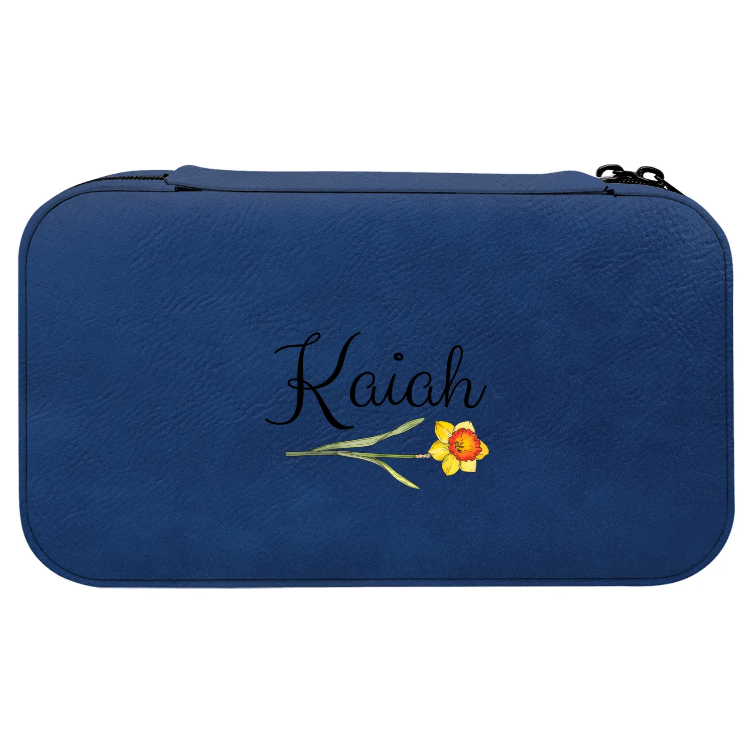 Personalized Birth Flower Jewelry Box  Custom Travel Organizer