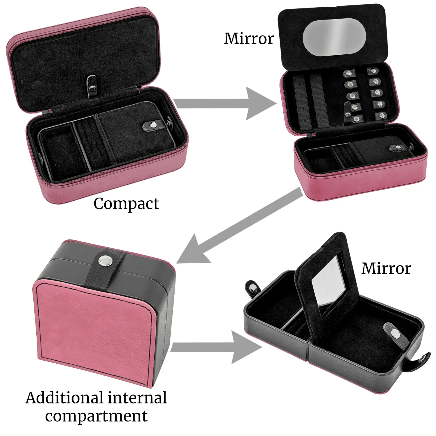 Personalized Birth Flower Jewelry Box  Custom Travel Organizer