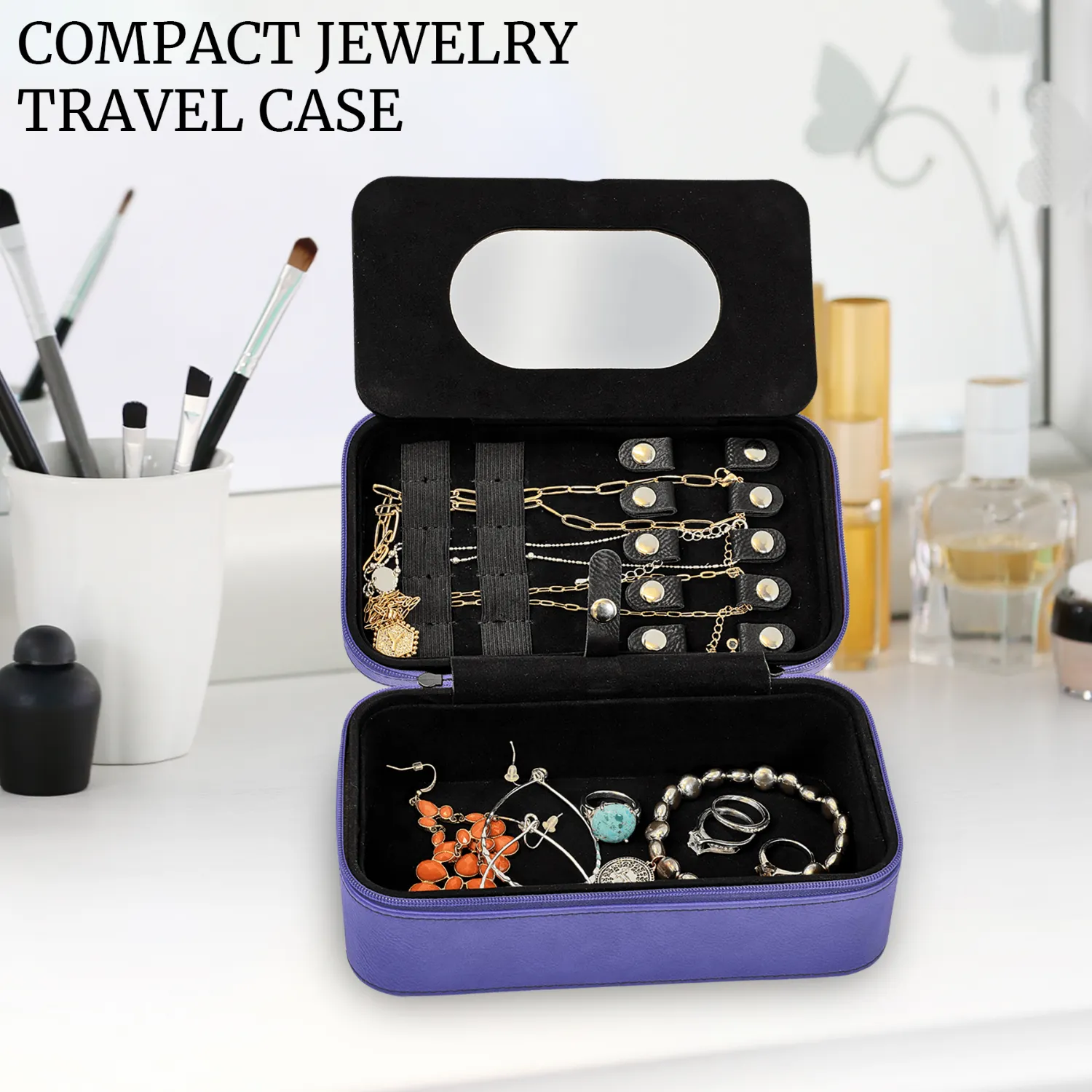 Personalized Birth Flower Jewelry Box  Custom Travel Organizer