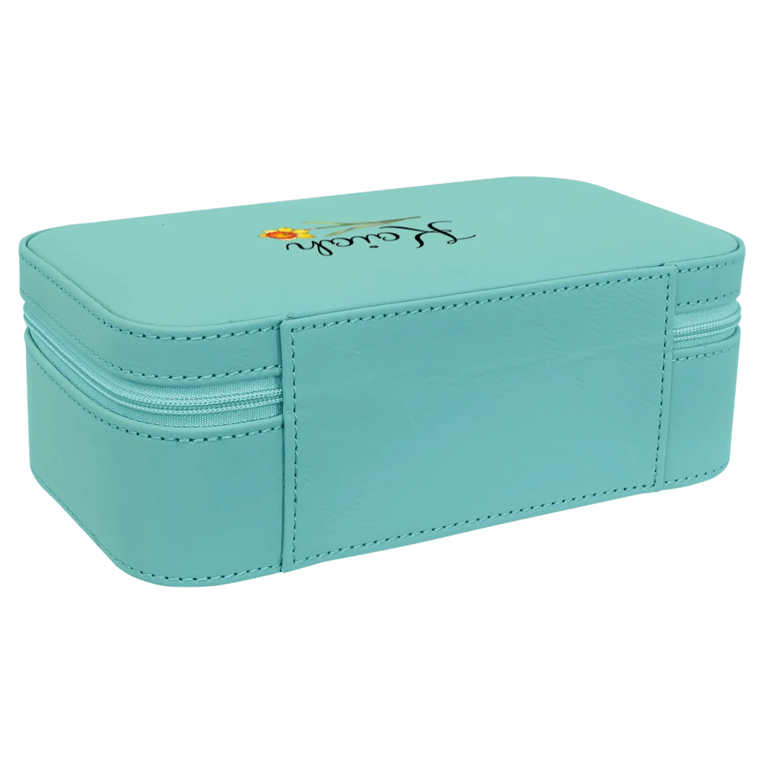 Personalized Birth Flower Jewelry Box  Custom Travel Organizer