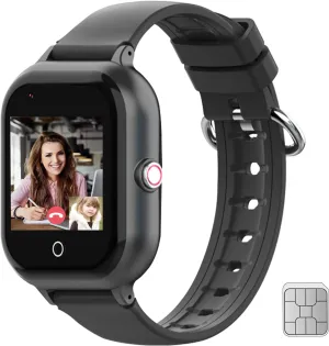 wonlex Kids Smart Watch with GPS Tracker and Calling, 4G Smartwatches Girls Boys with SIM Card SOS Camera Voice Video Call School Mode for Kids Children Aged 4-12 Birthday Gifts (Black)