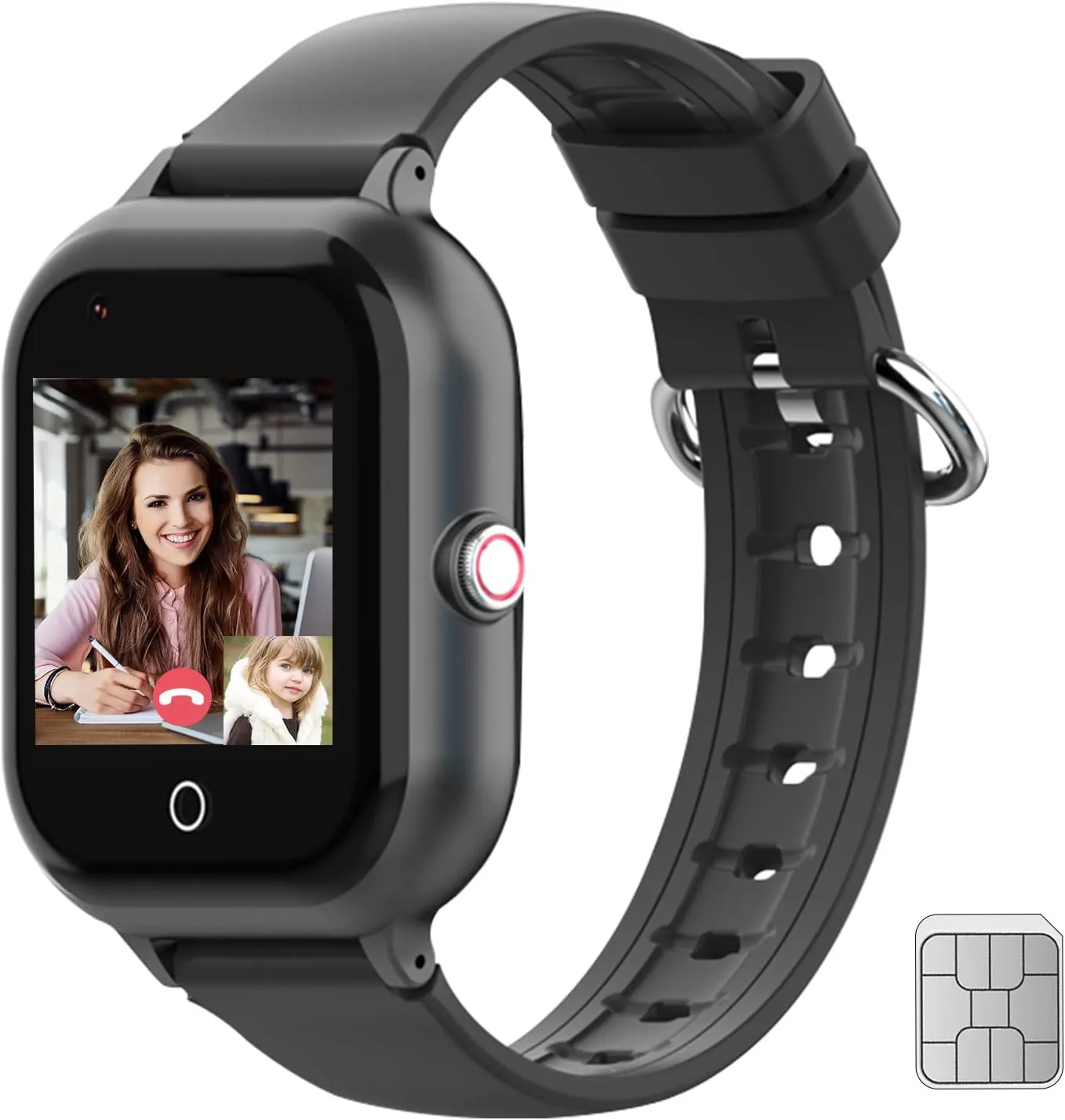 wonlex Kids Smart Watch with GPS Tracker and Calling, 4G Smartwatches Girls Boys with SIM Card SOS Camera Voice Video Call School Mode for Kids Children Aged 4-12 Birthday Gifts (Black)